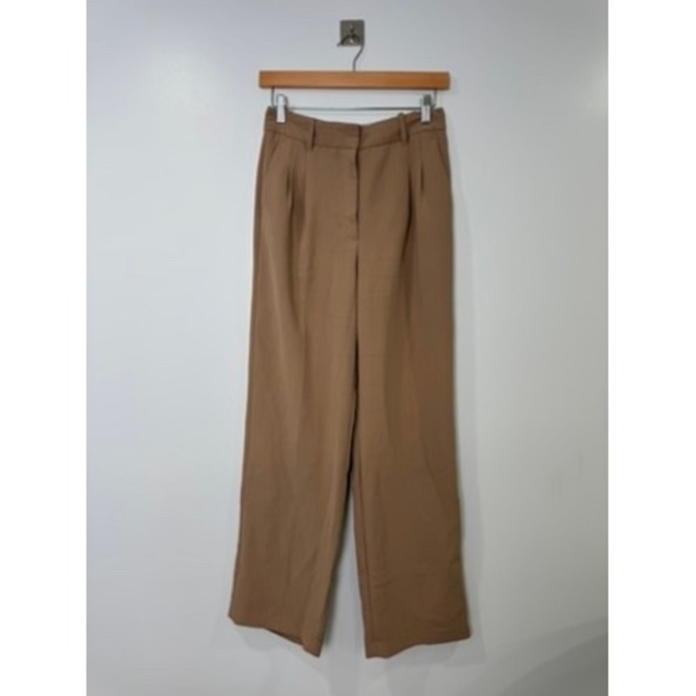 Aritzia Wilfred Women Brown Effortless Pleated Wide Leg Pants Size 4